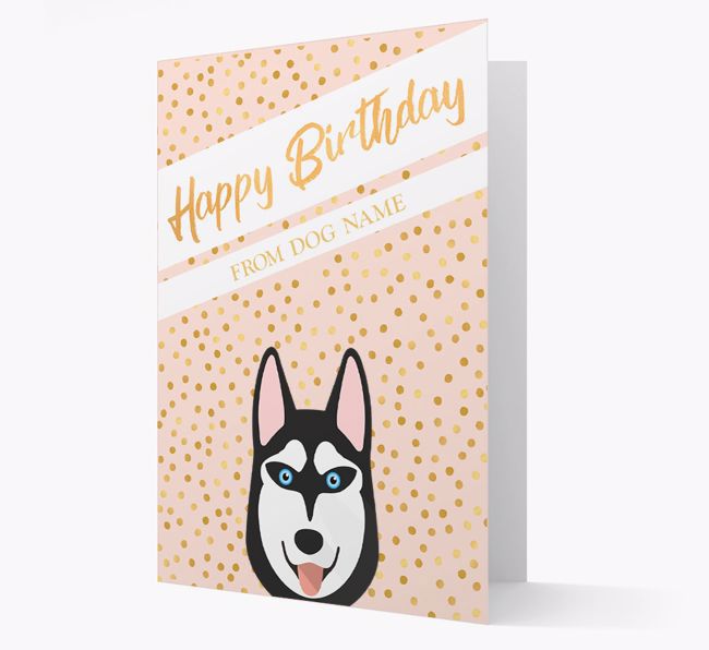 Personalised 'Happy Birthday' Gold Detail {breedFullName} Card